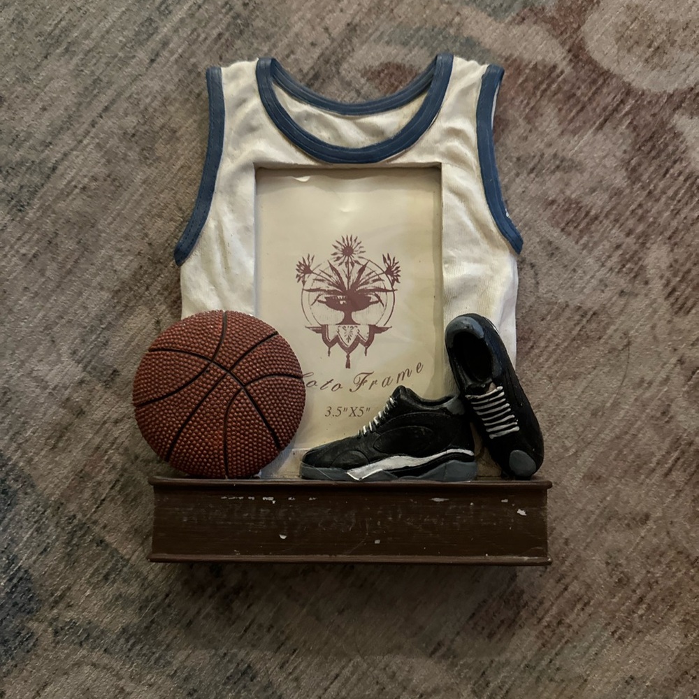 Basketball Themed Photo Frame with Jersey and Shoes